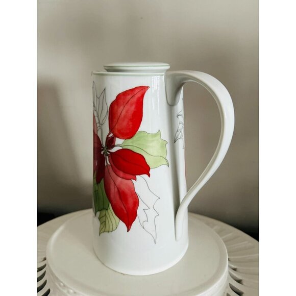 Block Spal Poinsettia Coffee Pot by Mary Lee Garten 10" - Picture 6 of 11